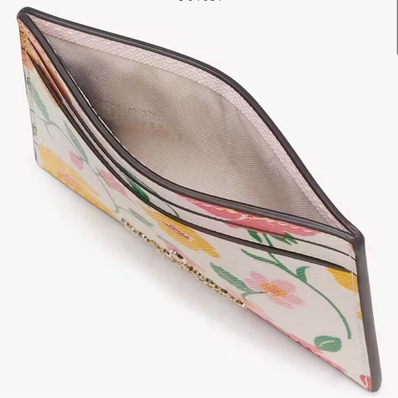 Kate Spade Boxed Madison Strawberry Garden Small Slim Card Holder Pink Multi - Picture 15 of 15